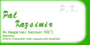 pal kazsimir business card